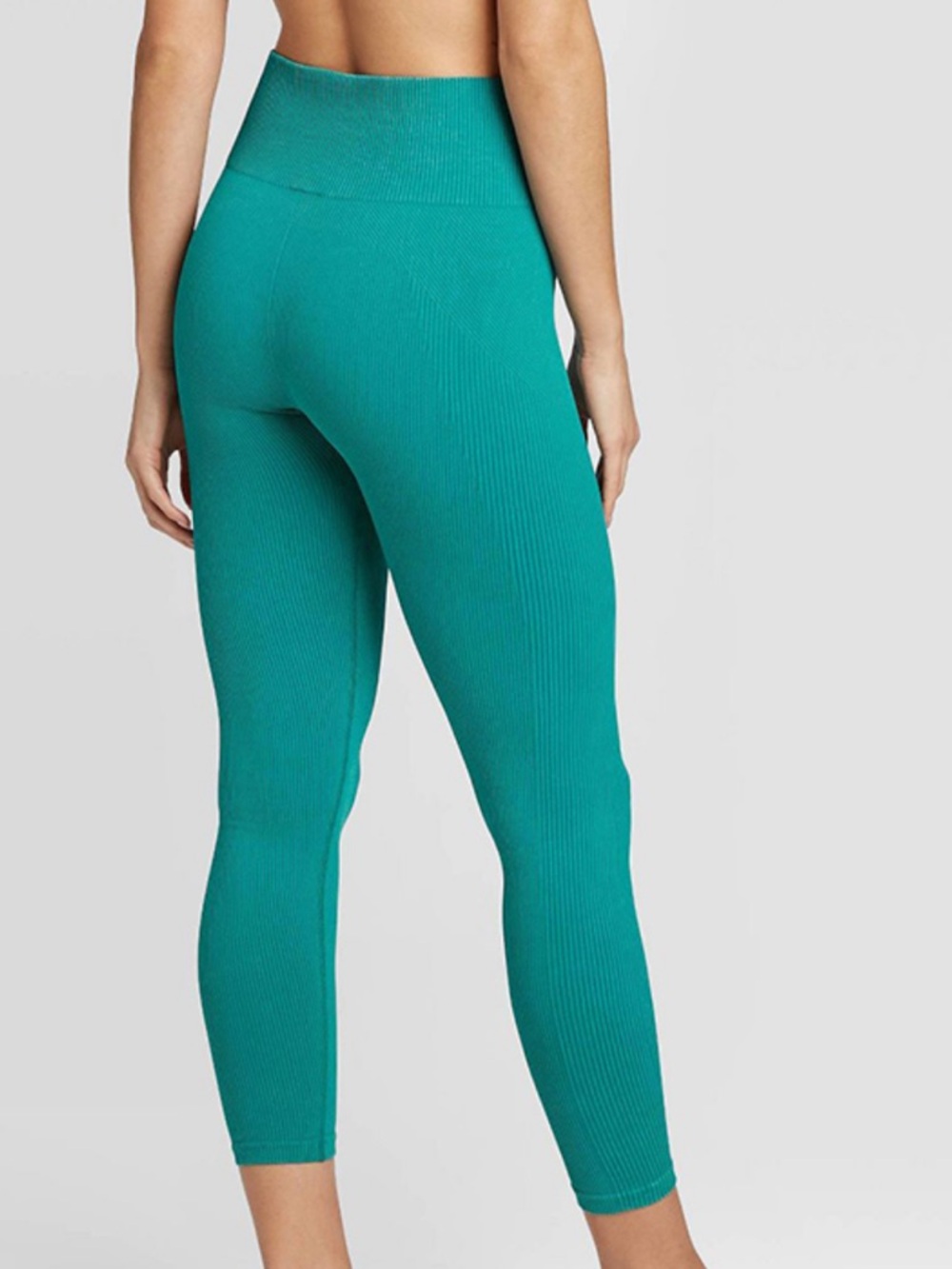 JoyLab Teal Ribbed High-Waist Leggings